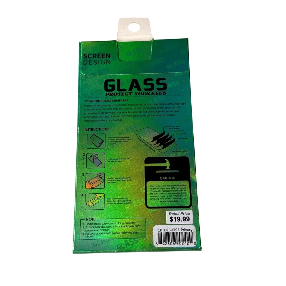 Glass Privacy Screen Protector for Cricket Debut S2 Tempered Glass Shield‎ NEW